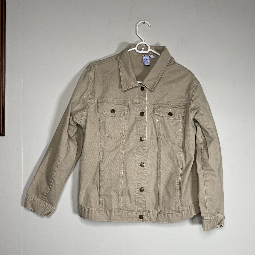 BFA Classic Denim Jean Jacket Women's 12 Beige Pockets Casual